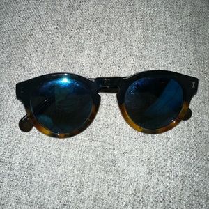 Illesteva Leonard Tortoise/Blue Mirror Sunglasses